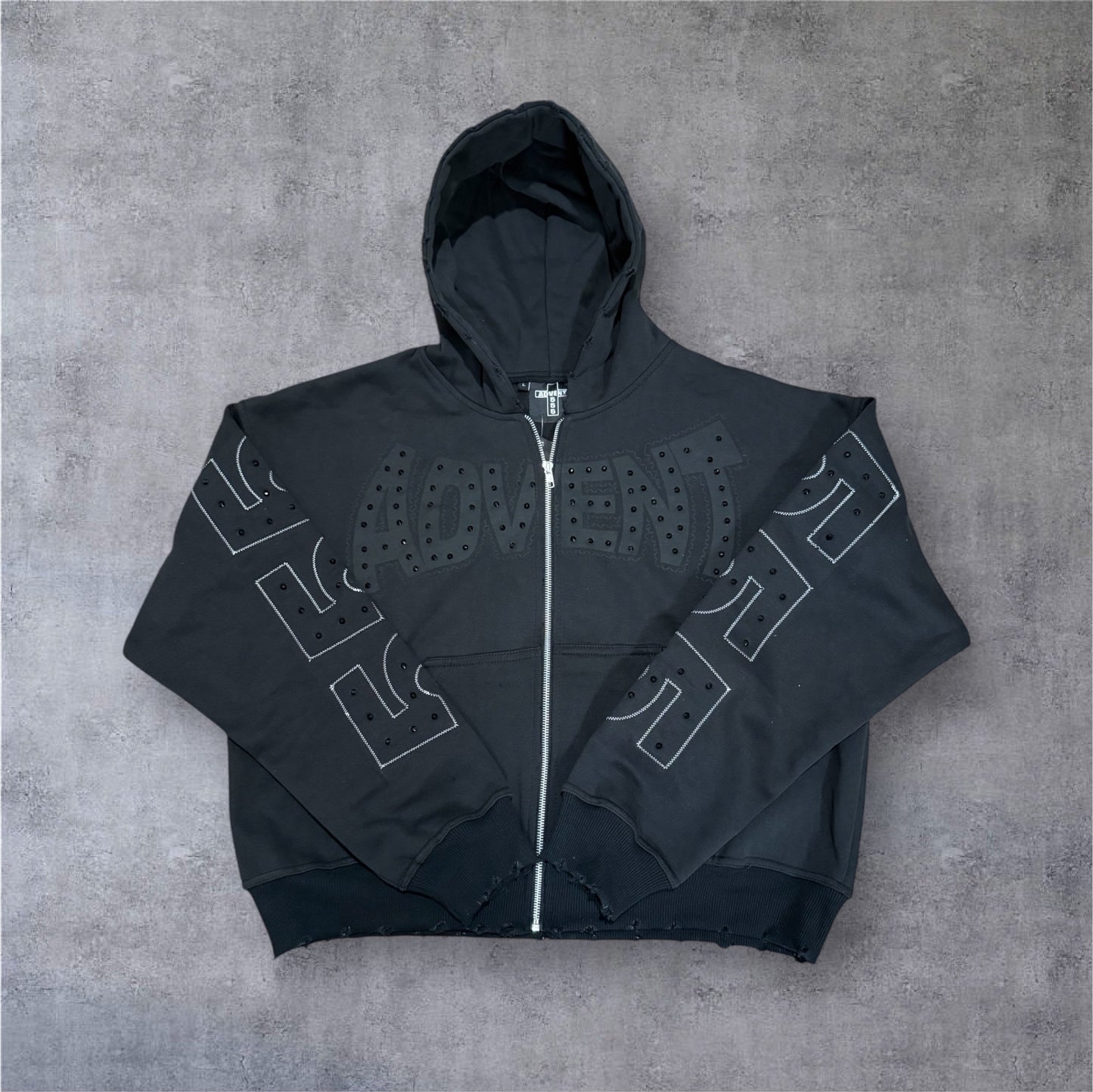 555 GEMSTONE ZIP UP (BLACK)